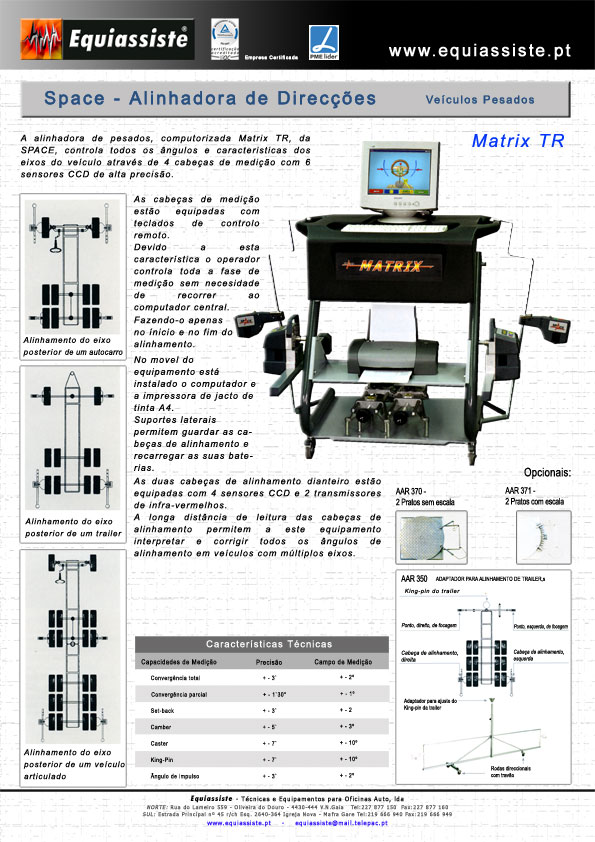 Alinhadora de direcções de pesados para centros de inspecção tipio B